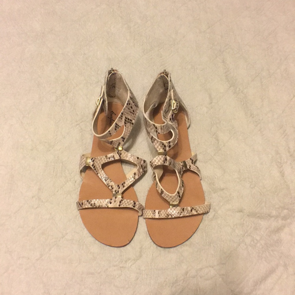 Faux snake skin gladiator sandals